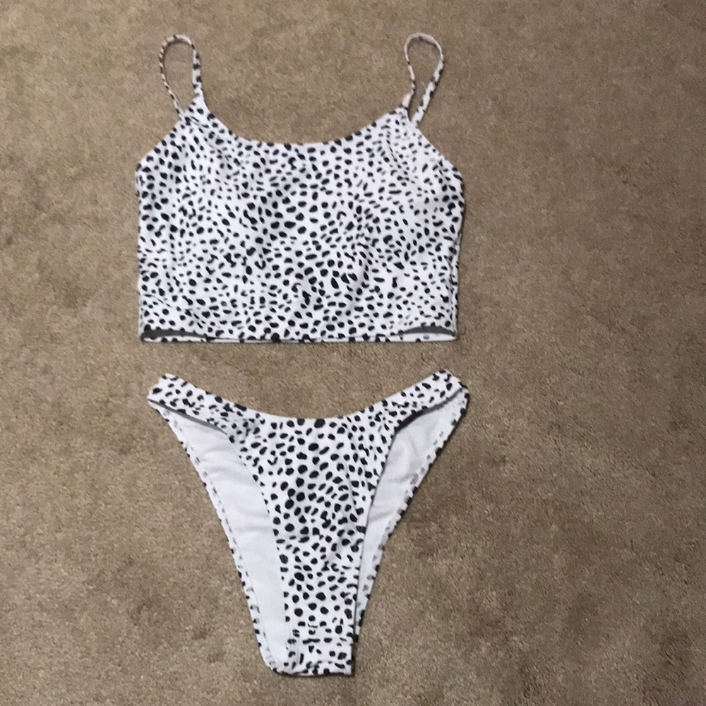 shein dalmation black/white bikini